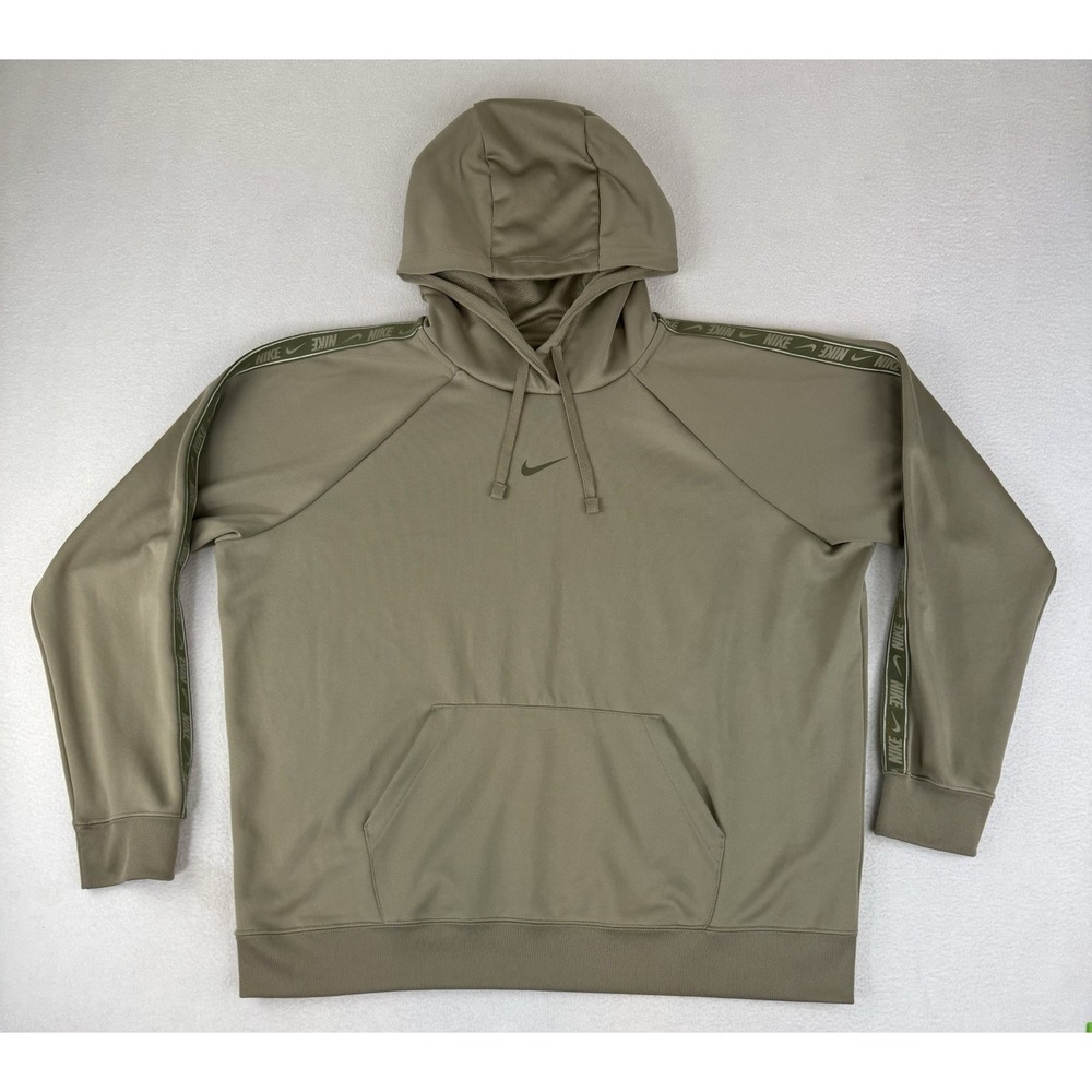 Nike Tape Hoodie Sweatshirt Womens XXL Olive Green DM4642-351 Center‎ Swoosh